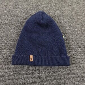 Fjallraven Hat Beanie Fitted Youth One Size Navy Wool Classic Knit Cuffed